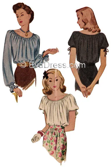 1943 Peasant Blouses B40-5456