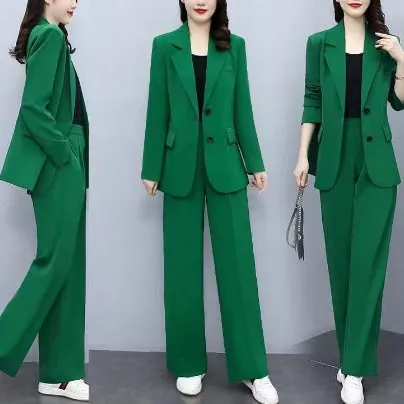 2 Pcs Women's Long Sleeve Solid Color Blazer Set - Size S - 471528