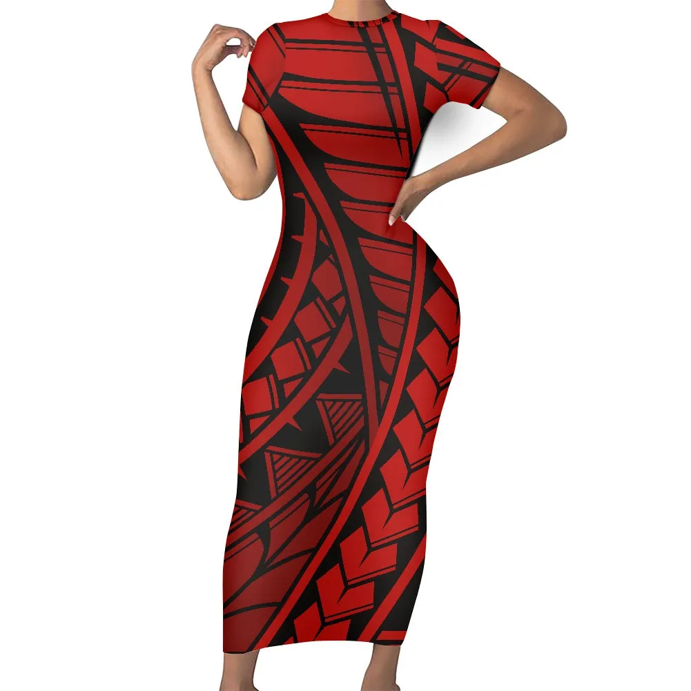 2022 Marbled Classic White Chic For Girls Vintage  Polynesian Tribal Womens Bodycon Dress DesignerDress Sun Dresses Women Summer