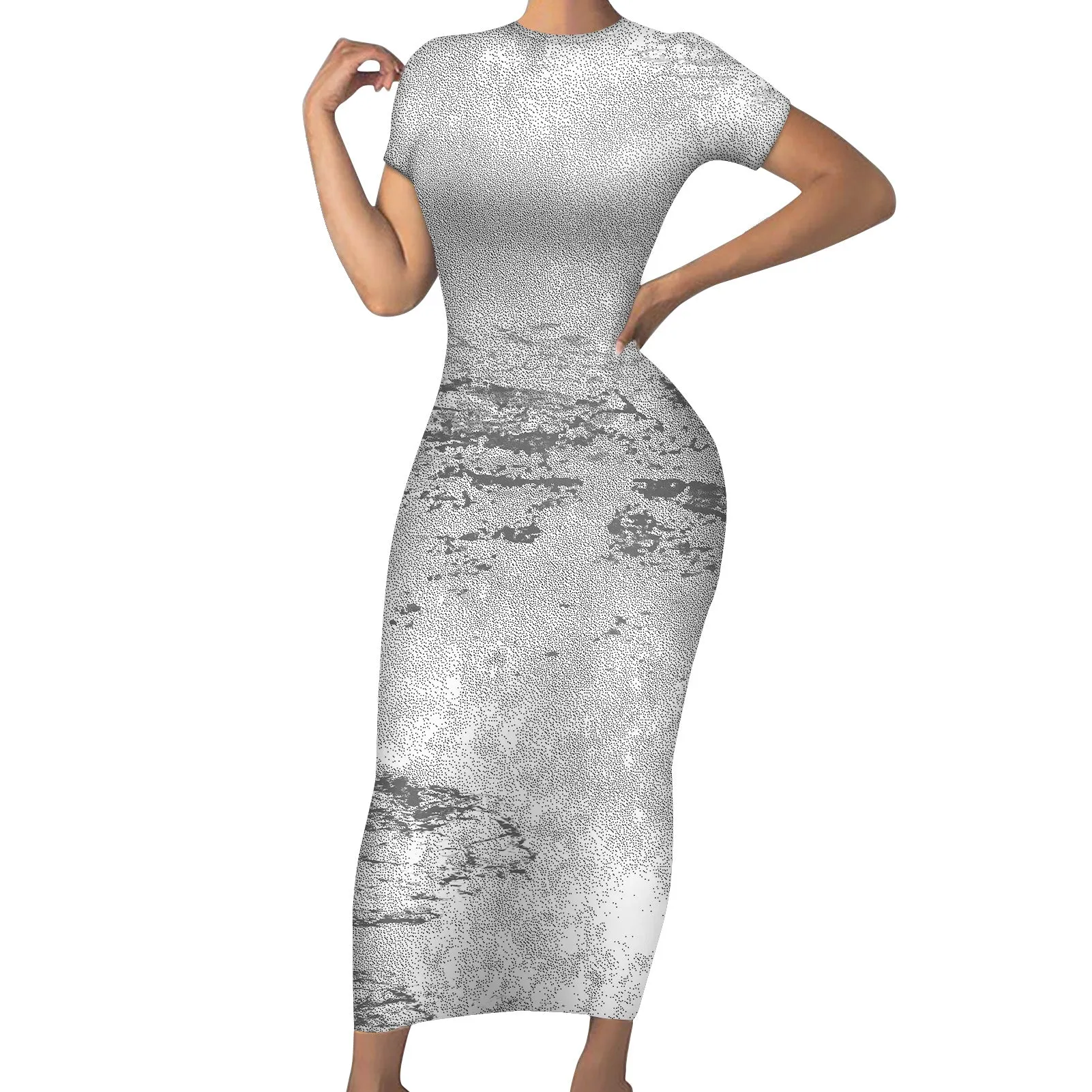 2022 Marbled Classic White Chic For Girls Vintage  Polynesian Tribal Womens Bodycon Dress DesignerDress Sun Dresses Women Summer