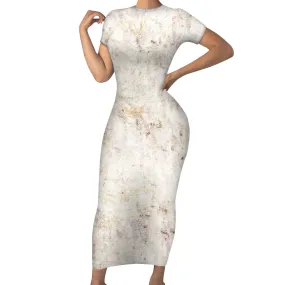 2022 Marbled Classic White Chic For Girls Vintage  Polynesian Tribal Womens Bodycon Dress DesignerDress Sun Dresses Women Summer