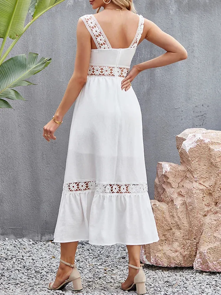 2024 Sexy Backless Hollow Out Summer Evening Party Boho Dress