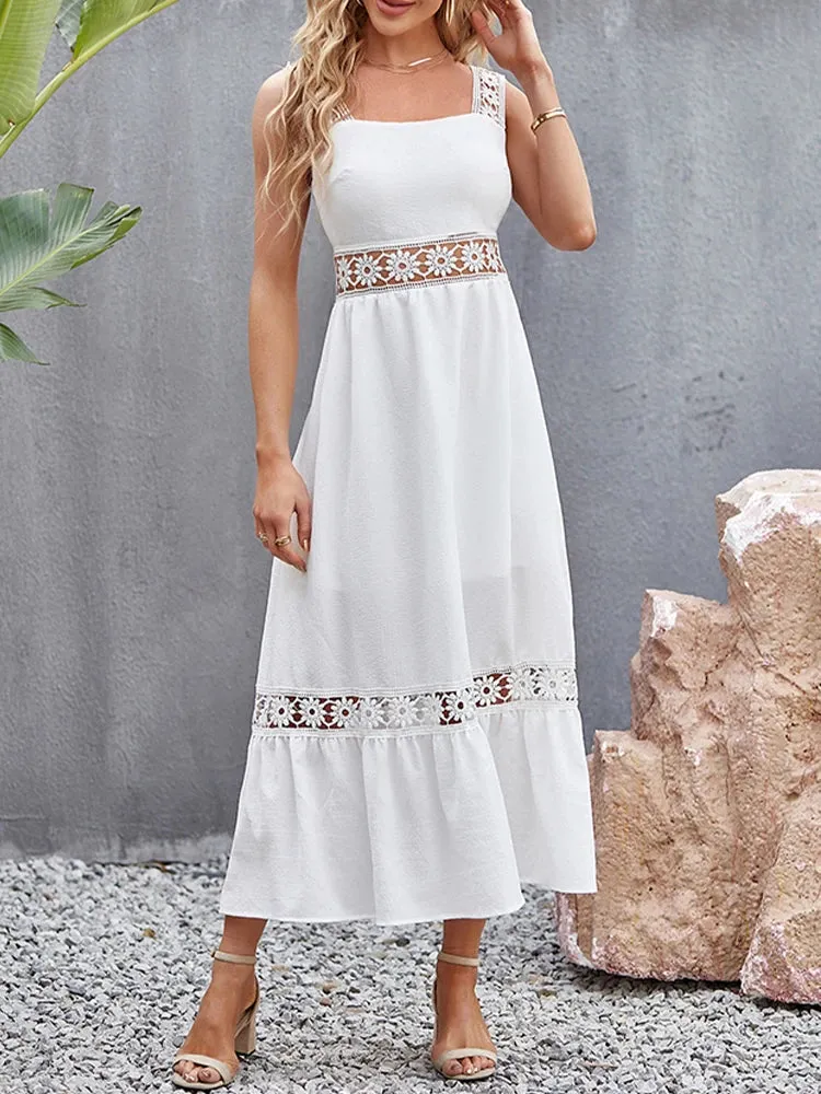 2024 Sexy Backless Hollow Out Summer Evening Party Boho Dress