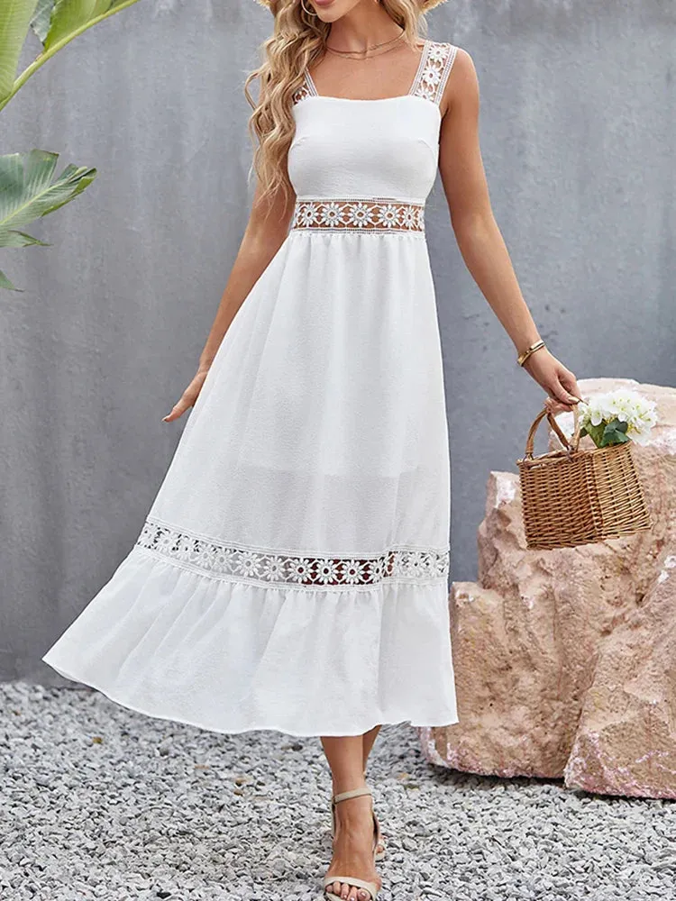 2024 Sexy Backless Hollow Out Summer Evening Party Boho Dress