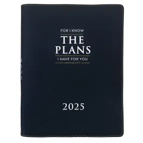 2025 A4 Executive Diary - Daily Planner - For I Know the Plans I Have for You - Faux Leather