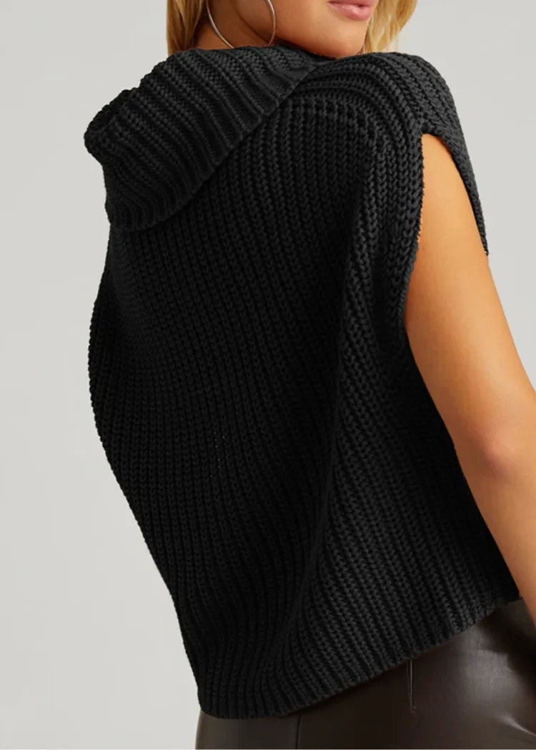 525 Cate Sleeveless Turtleneck Sweater - Black-***FINAL SALE***