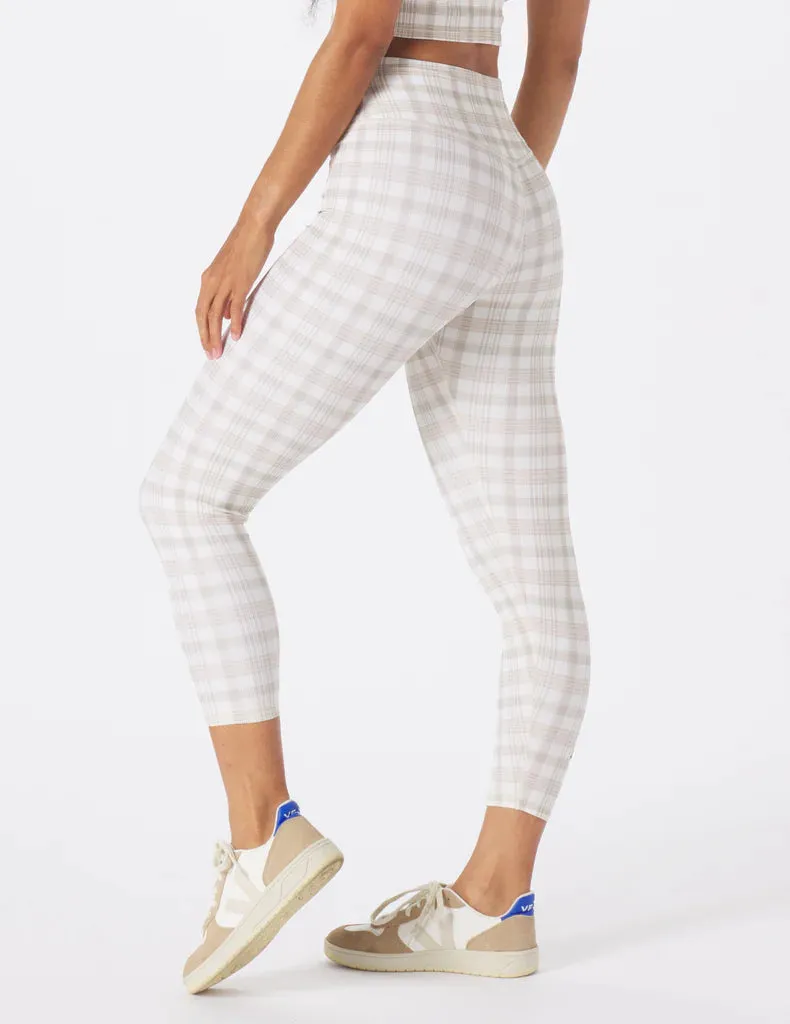 7/8 Sultry Leggings - Cream Plaid