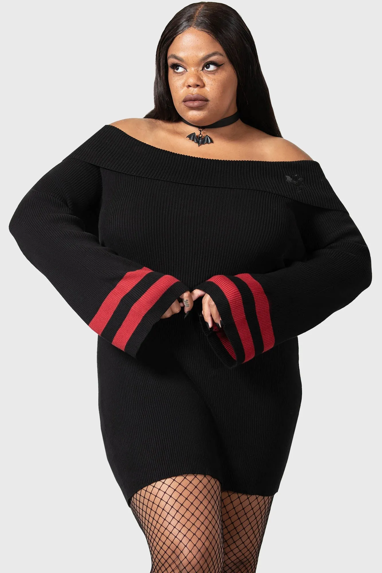 Alder Bardot Knit Dress [PLUS]