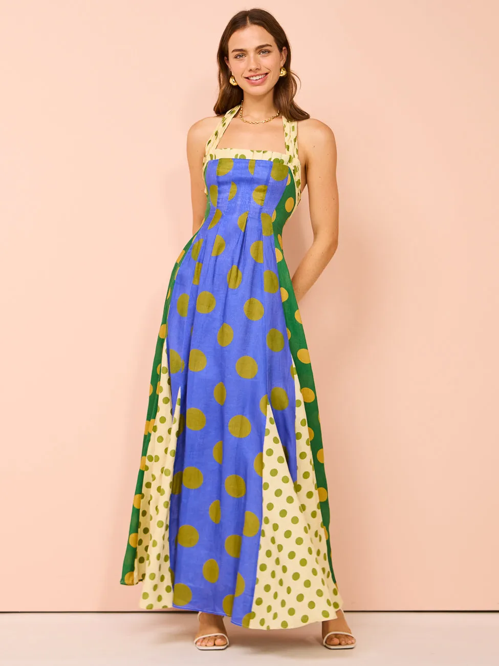 Alemais Dione Halter Midi Dress in Multi