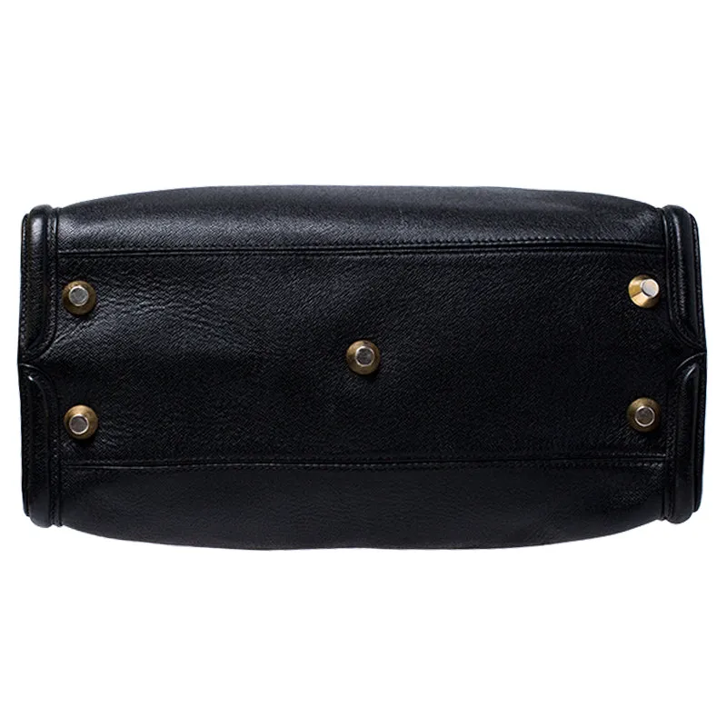 Alexander McQueen Black Leather Heroine Open Tote