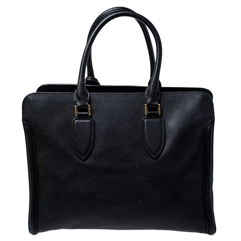 Alexander McQueen Black Leather Heroine Open Tote