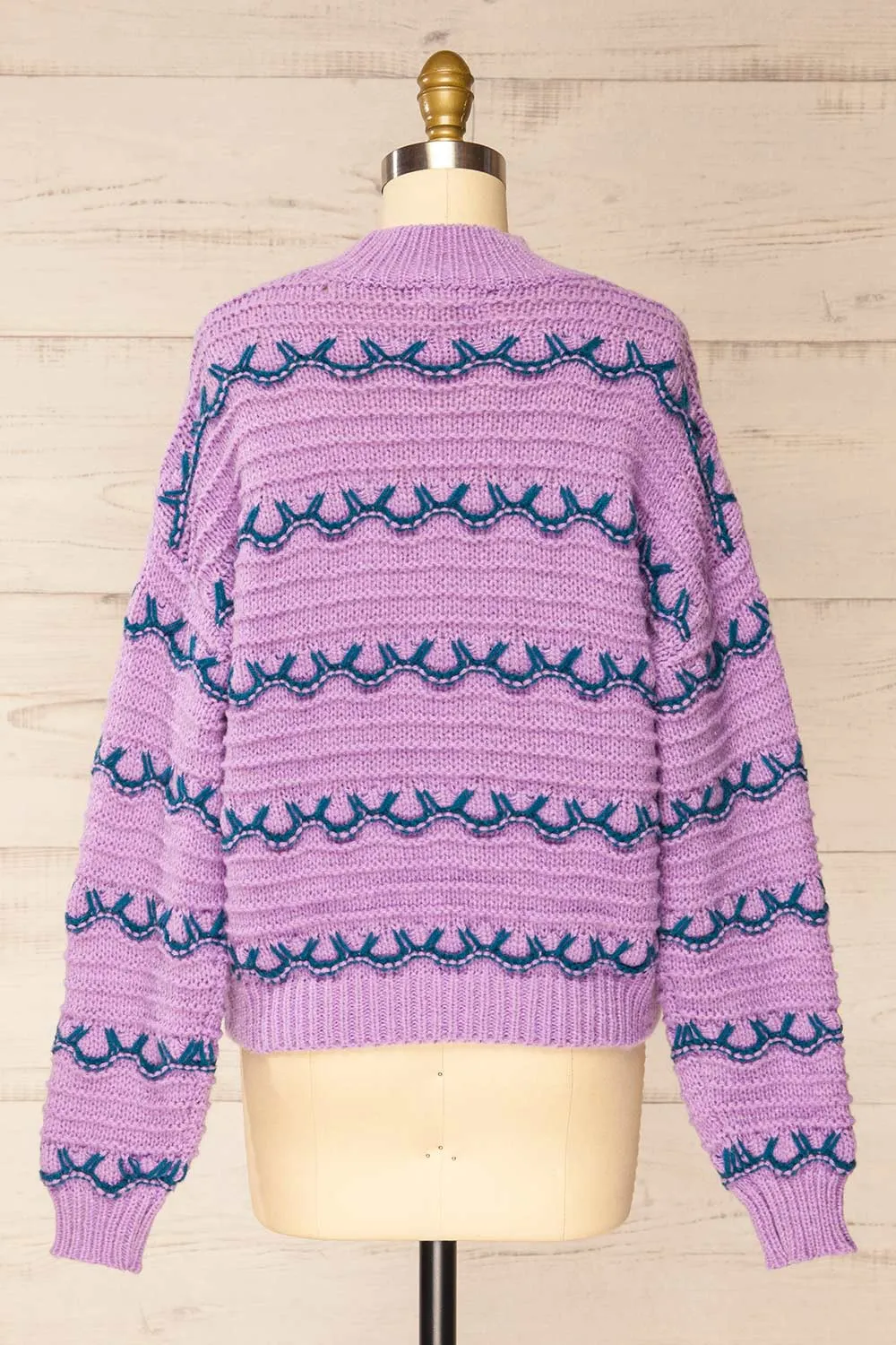 Alfreton Purple | Mock Neck Knit Sweater