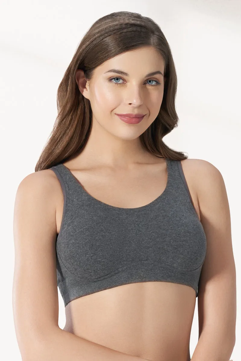 All Day Lounge Non-padded & Non-wired Bra - Dark Grey Marl