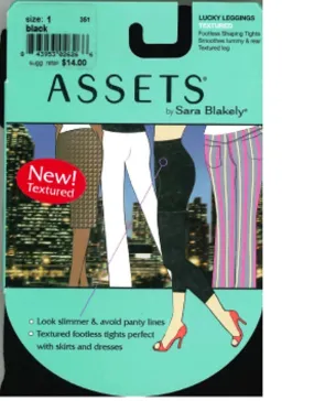 Assets By Sara Blakely Lucky Leggings, Textured in Black, Style #209