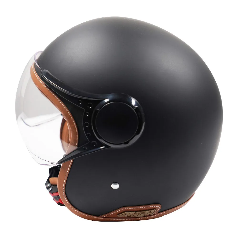 Axor Helmet Jet Composite Classic Open Face - Matt Black / Brown