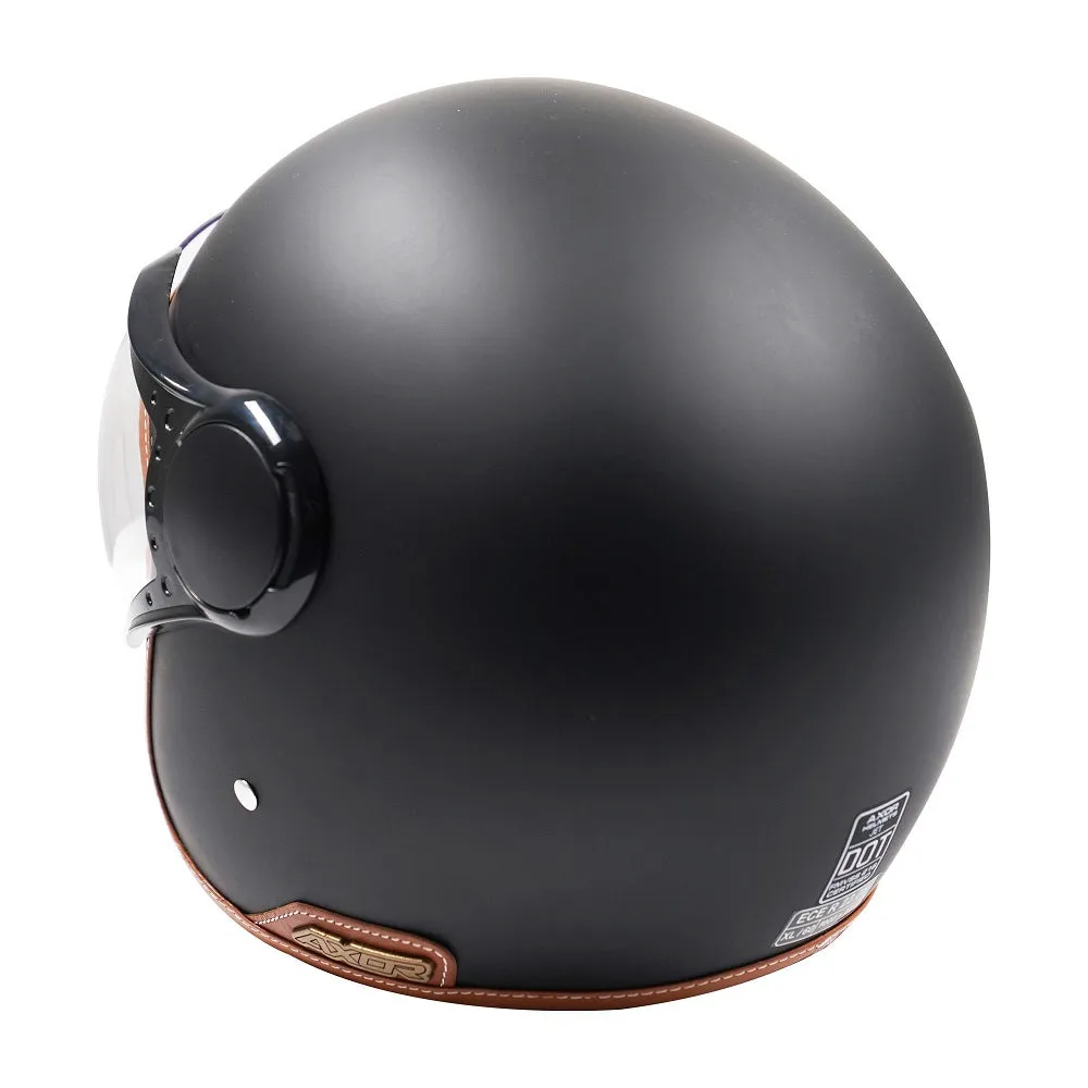 Axor Helmet Jet Composite Classic Open Face - Matt Black / Brown