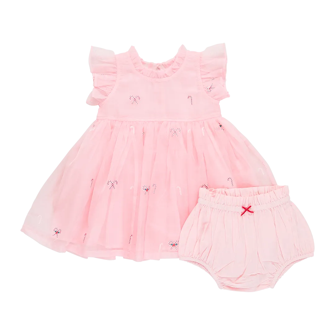 Baby Girls Organza Jennifer Dress Set - Cotton Candy Cane