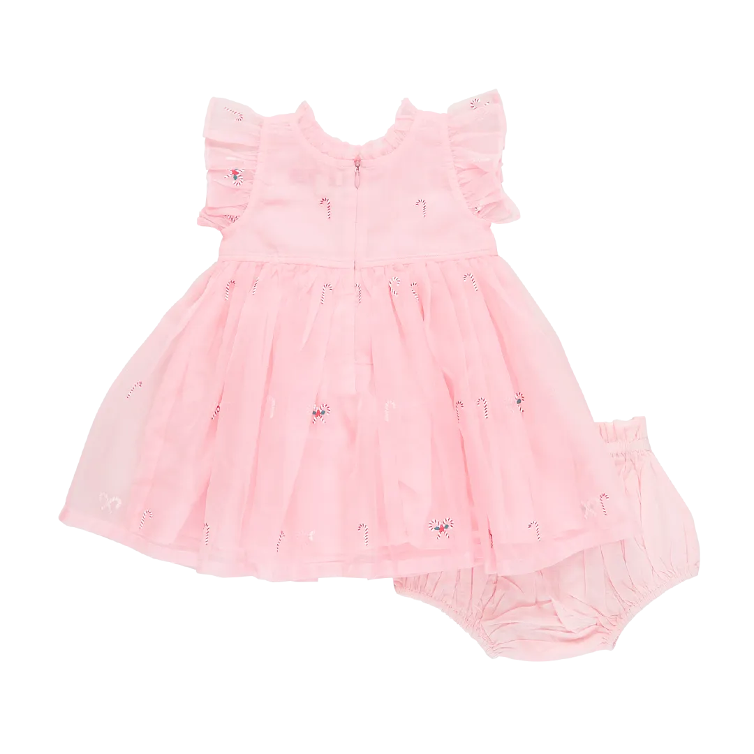 Baby Girls Organza Jennifer Dress Set - Cotton Candy Cane