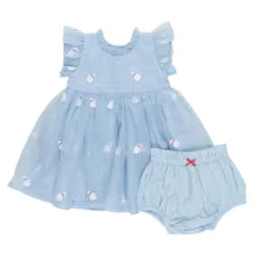 Baby Girls Organza Jennifer Dress Set - Winter Santa