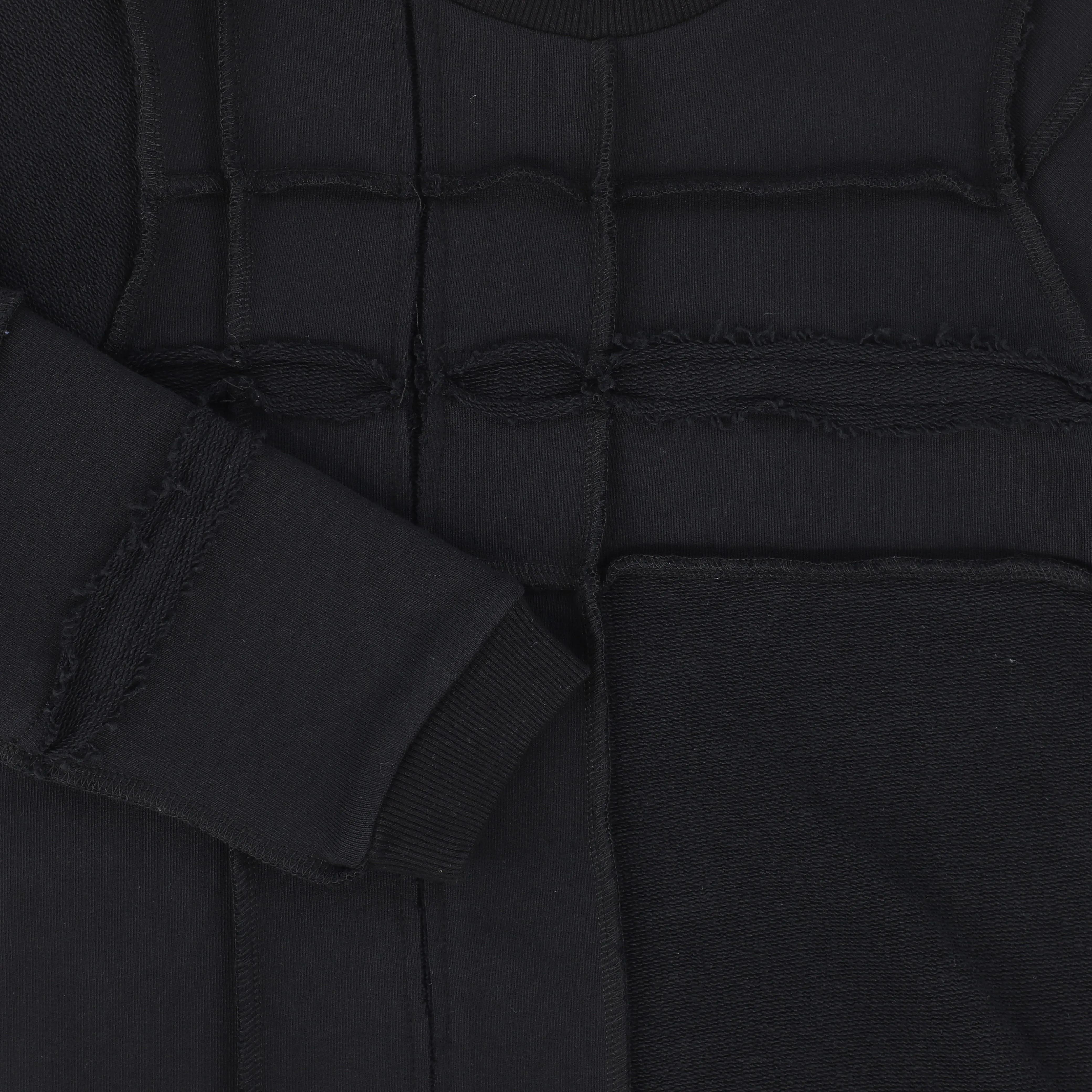 BACE COLLECTION BLACK PATCHWORK SWEATSHIRT [Final Sale]