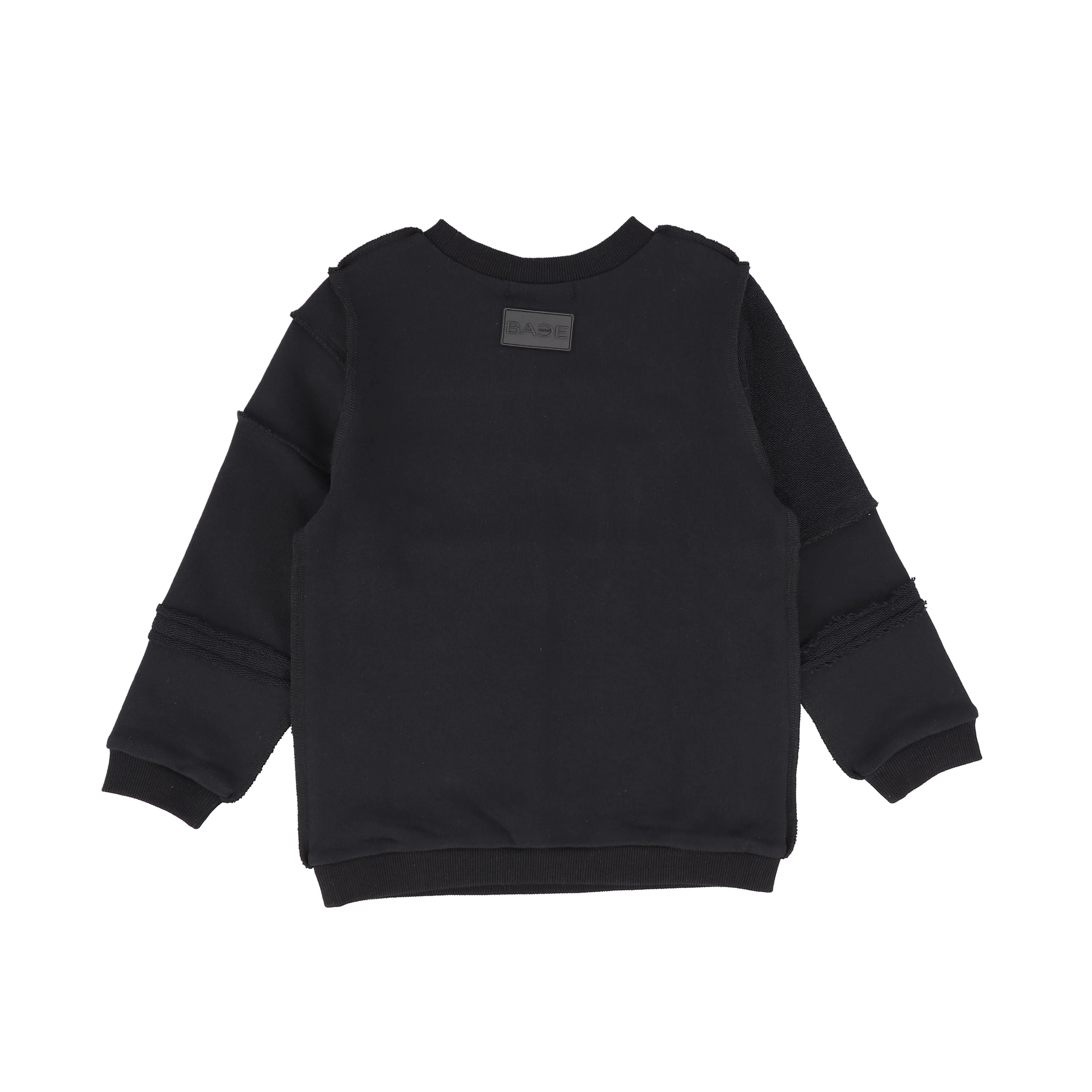 BACE COLLECTION BLACK PATCHWORK SWEATSHIRT [Final Sale]