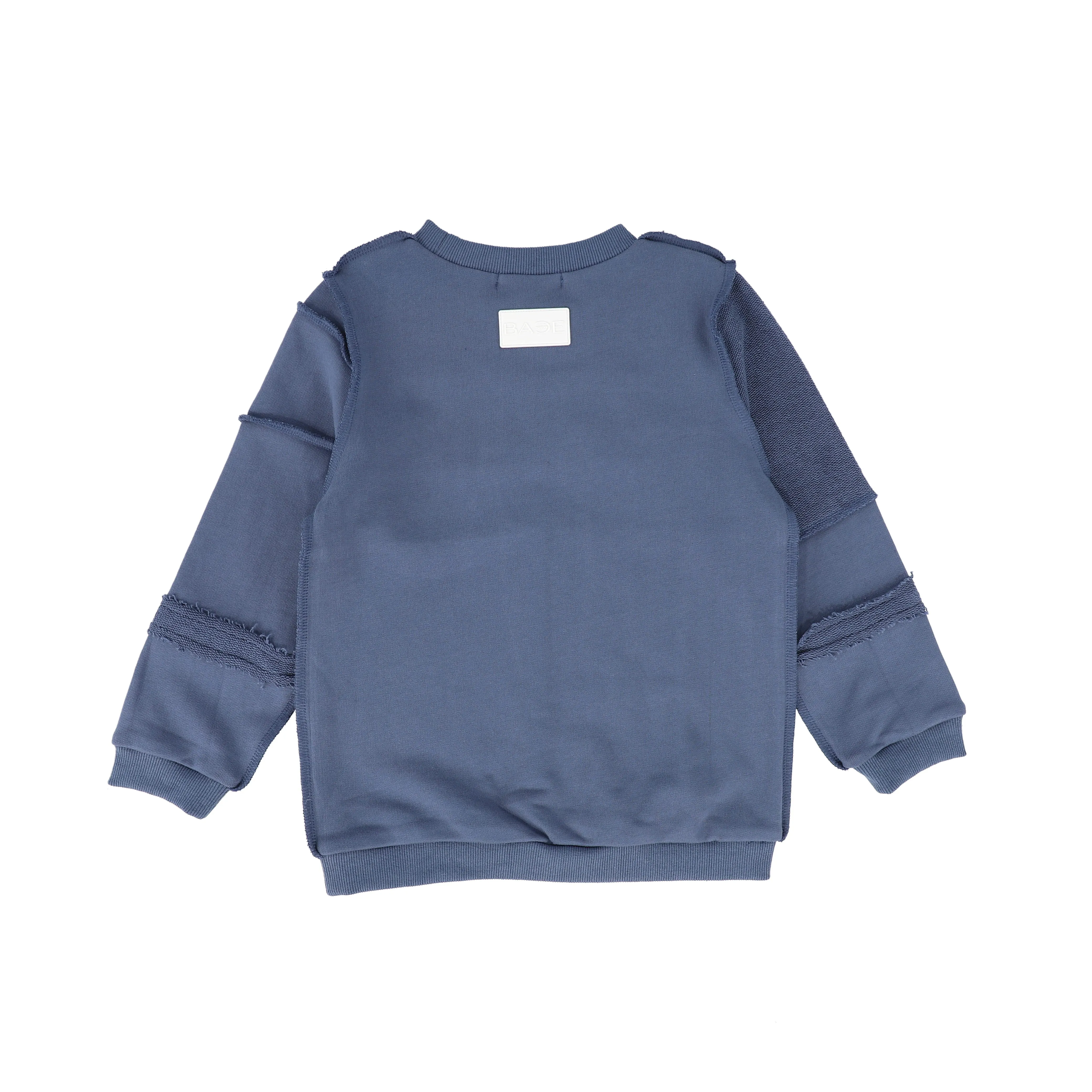 BACE COLLECTION BLUE PATCHWORK SWEATSHIRT [Final Sale]