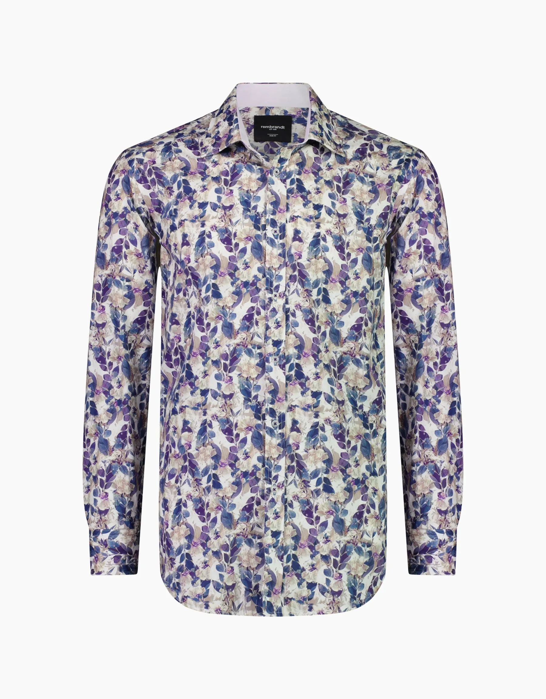 Barbican Purple & Navy Floral Shirt