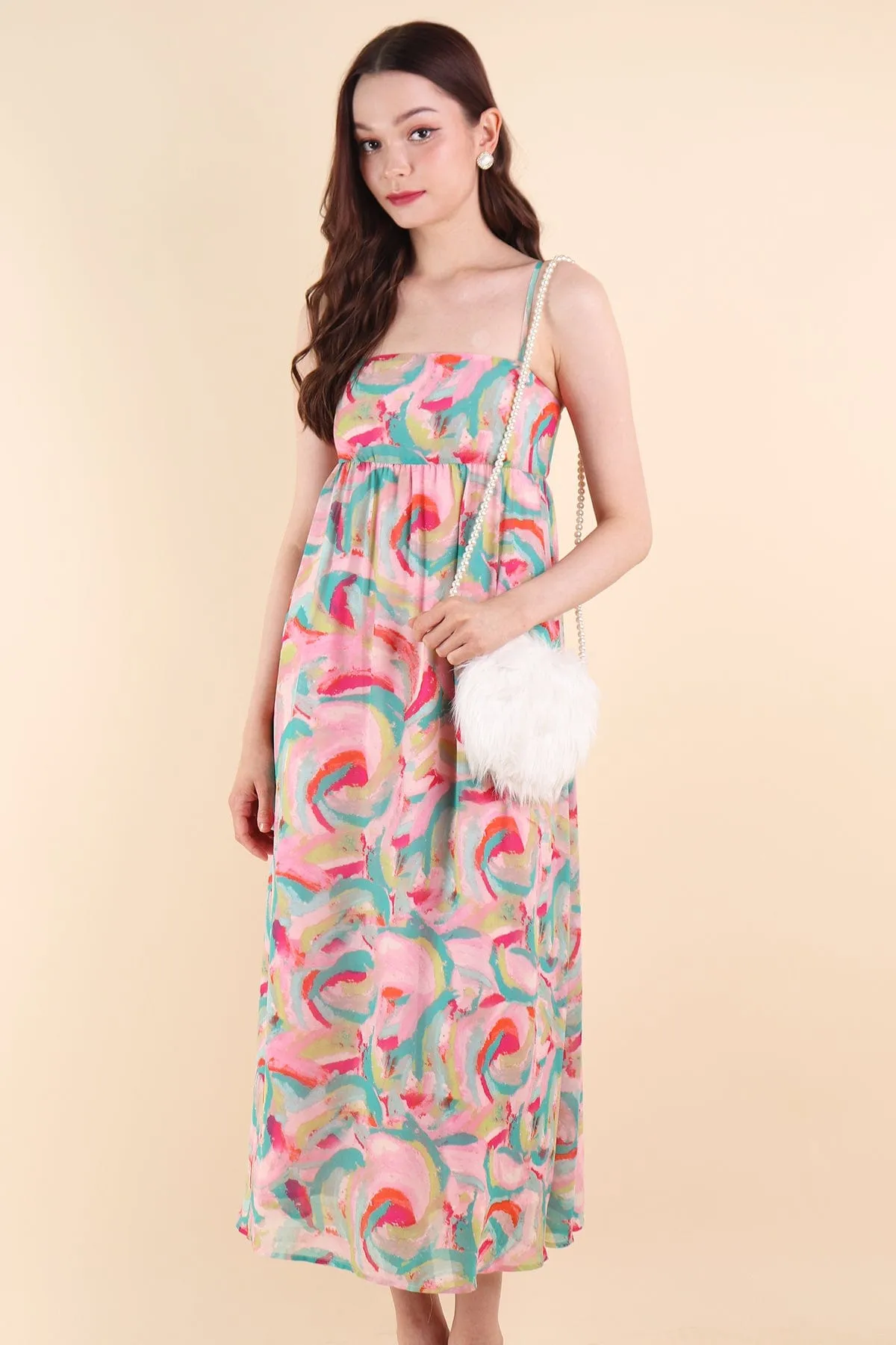 BELLA ABSTRACT MAXI DRESS IN MULTI