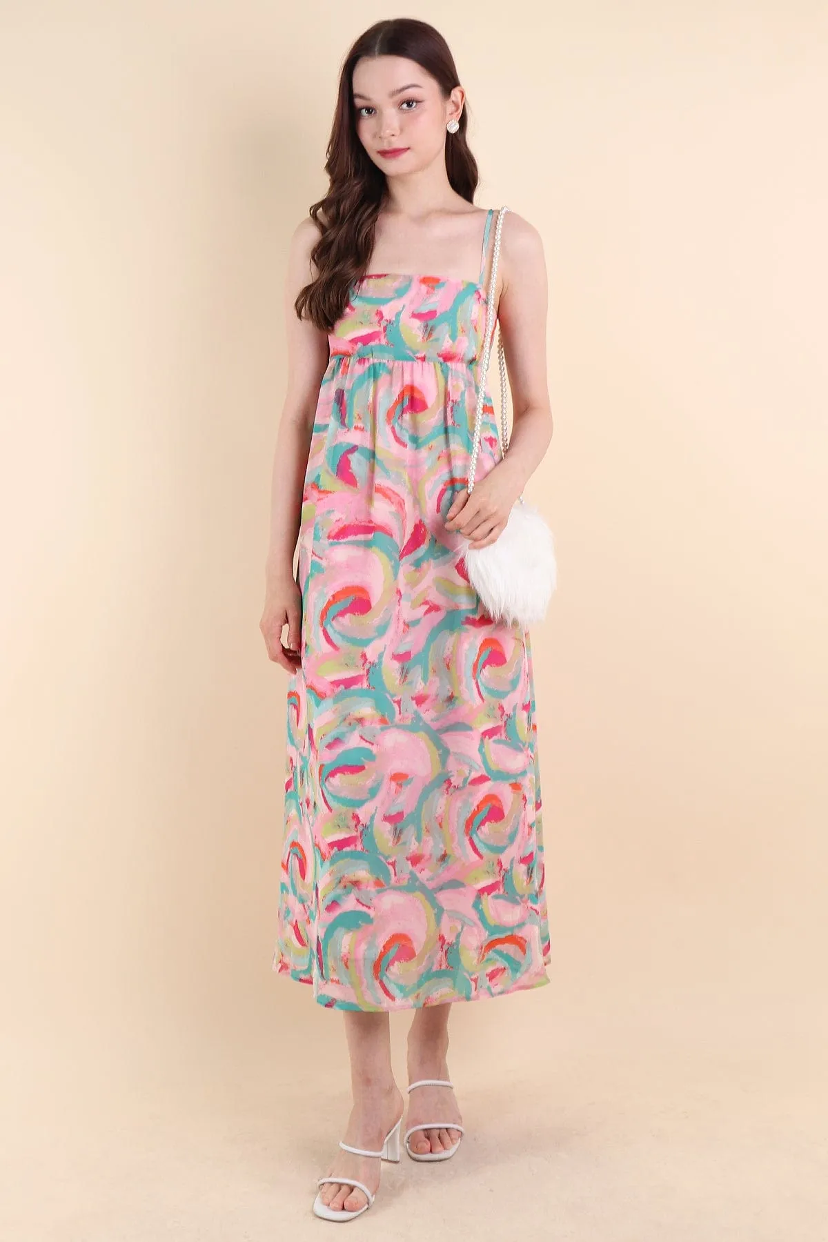 BELLA ABSTRACT MAXI DRESS IN MULTI