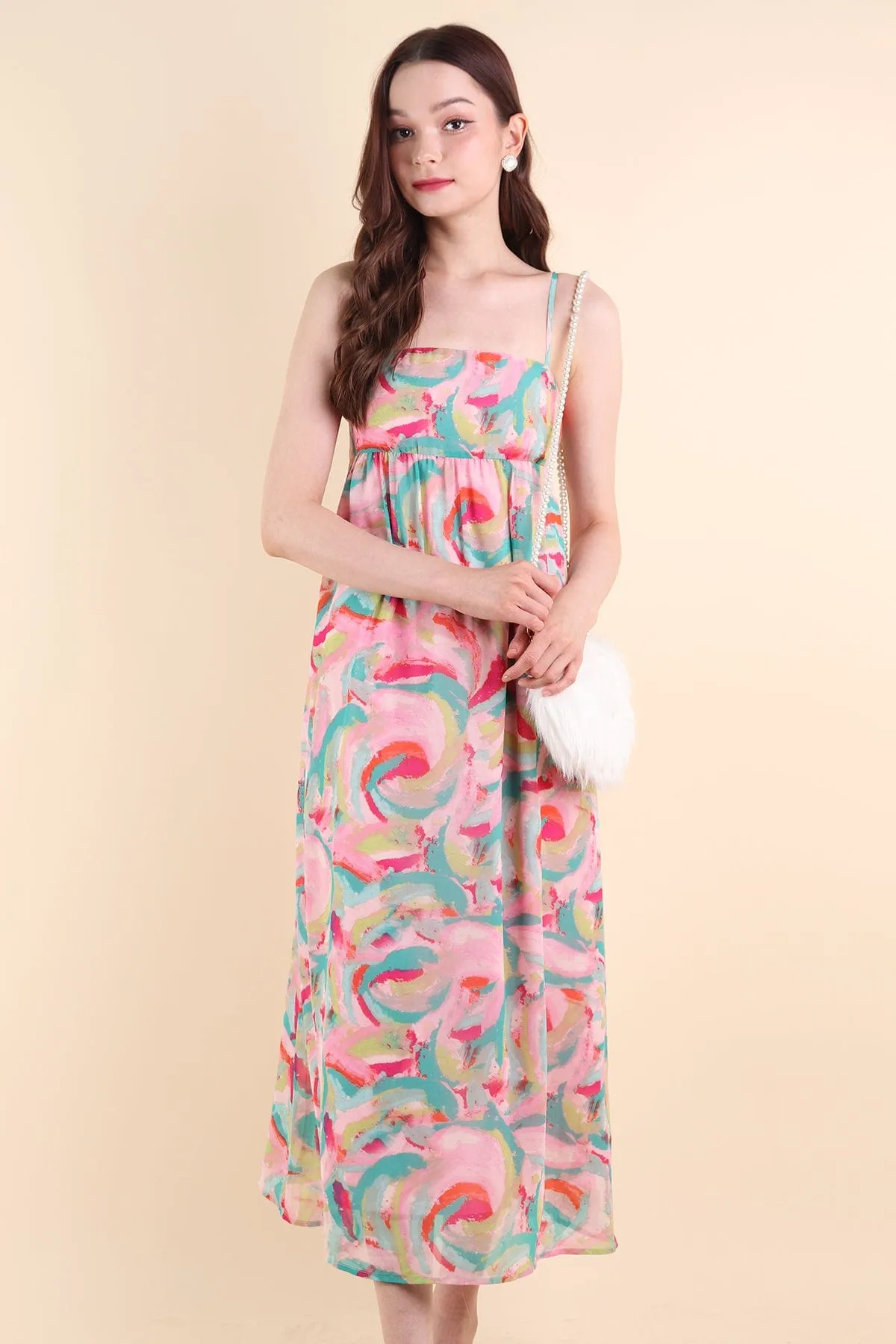 BELLA ABSTRACT MAXI DRESS IN MULTI