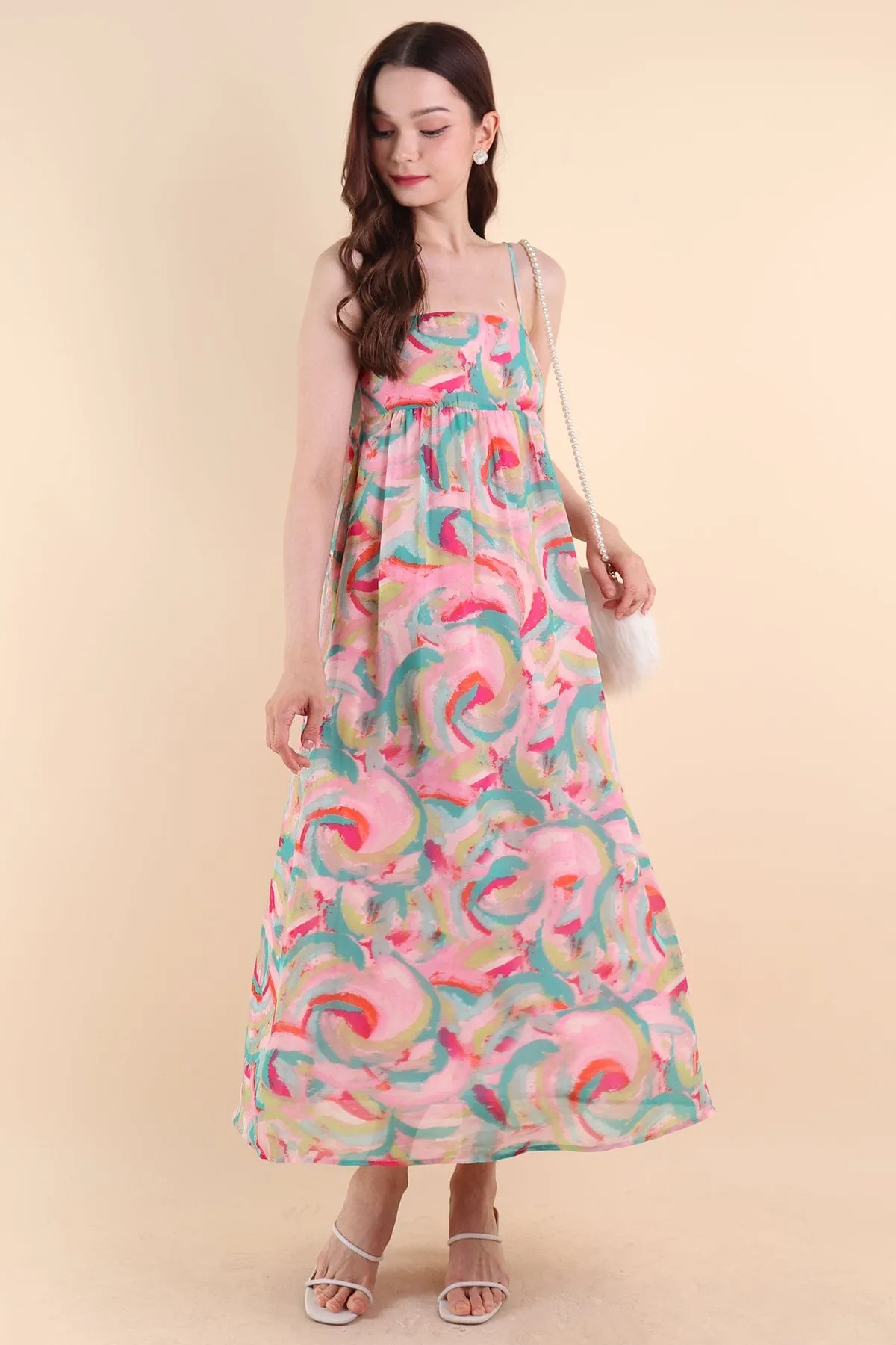 BELLA ABSTRACT MAXI DRESS IN MULTI