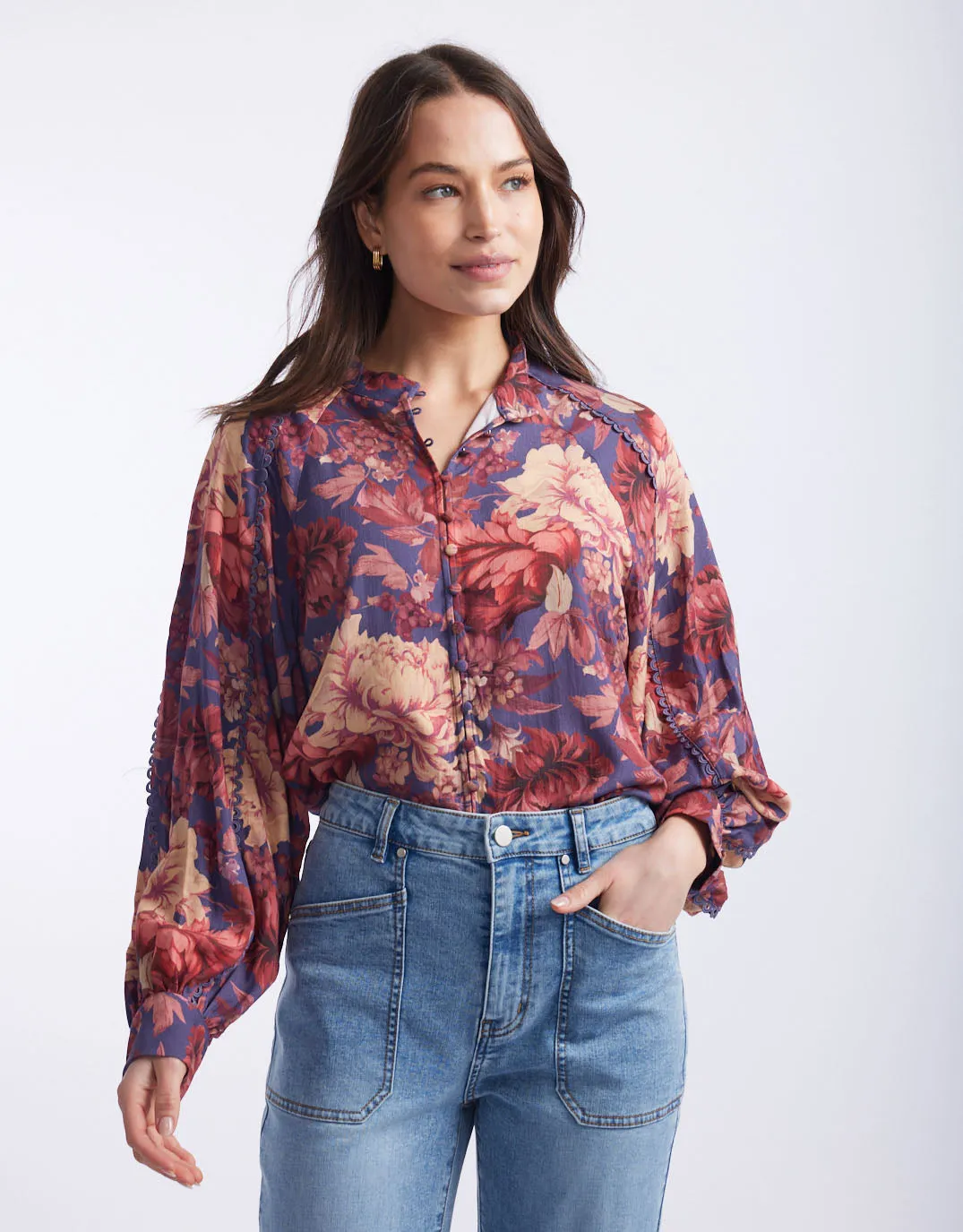 Berry Kiss Blouse - Floral