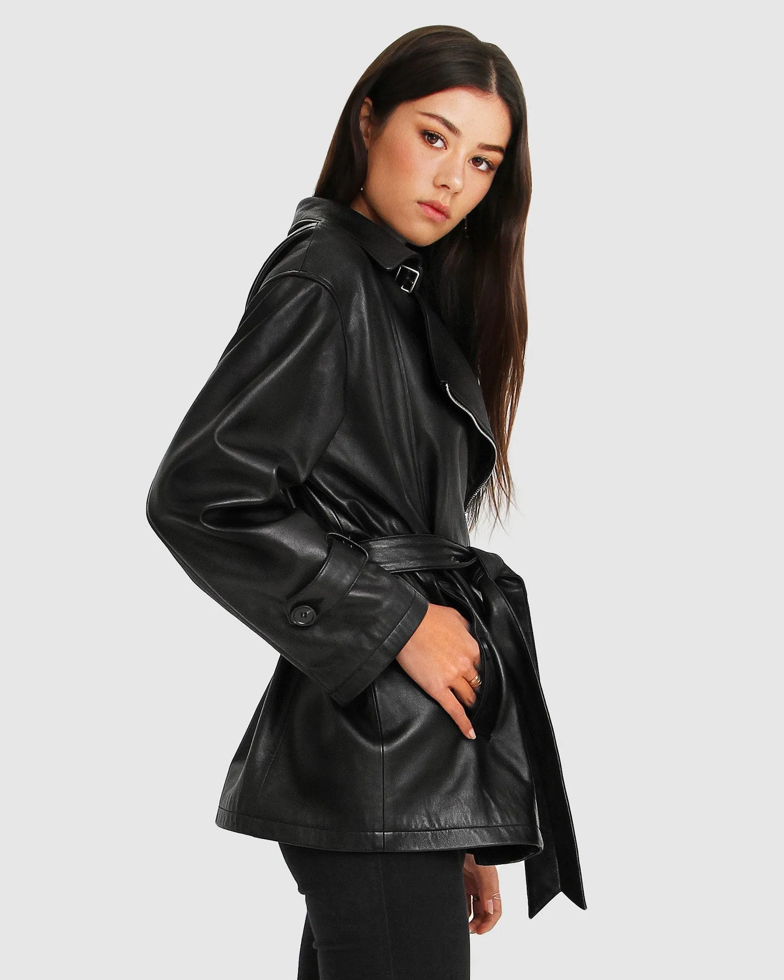 BFF Belted Leather Jacket