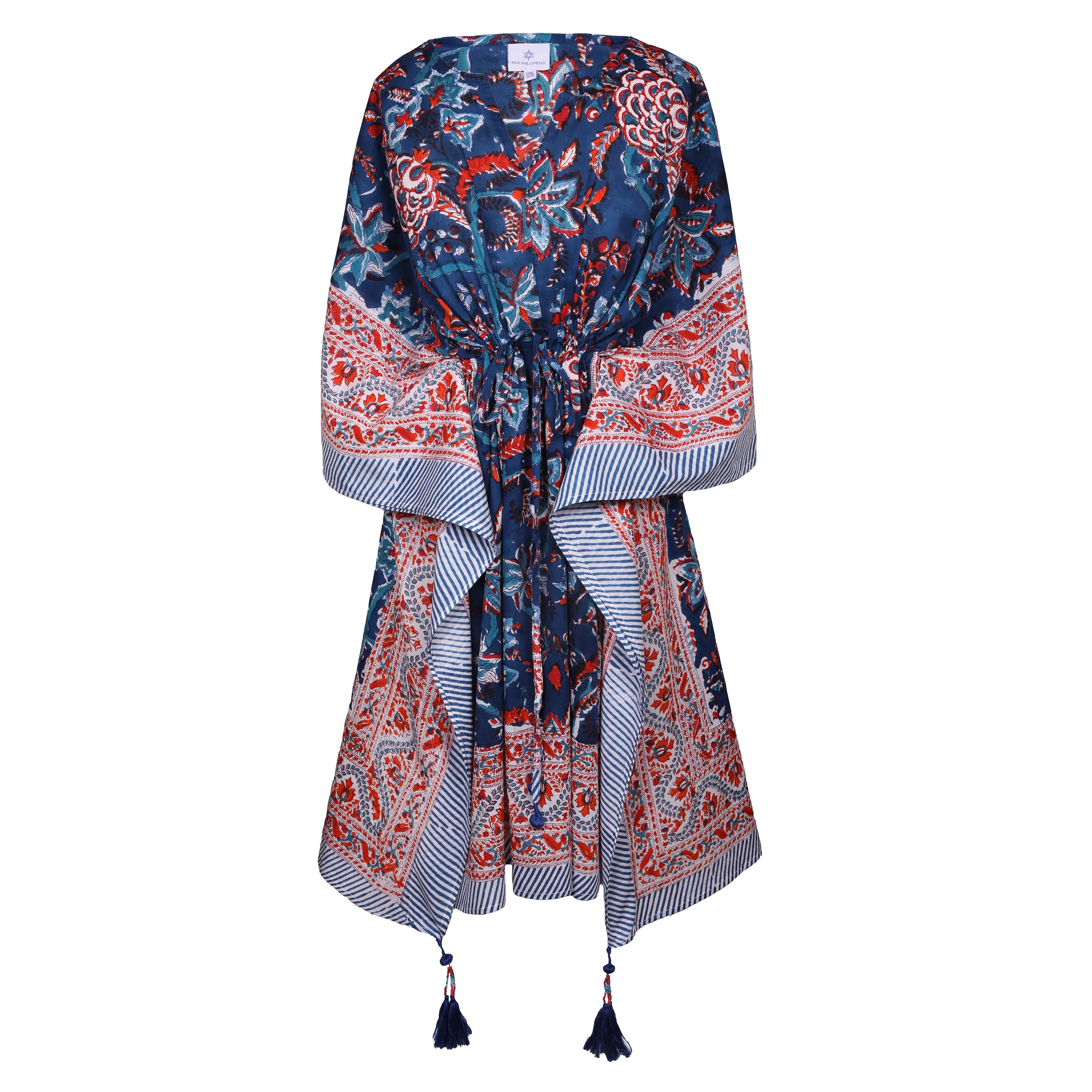 Bhawani Blue Floral Midi Kaftan