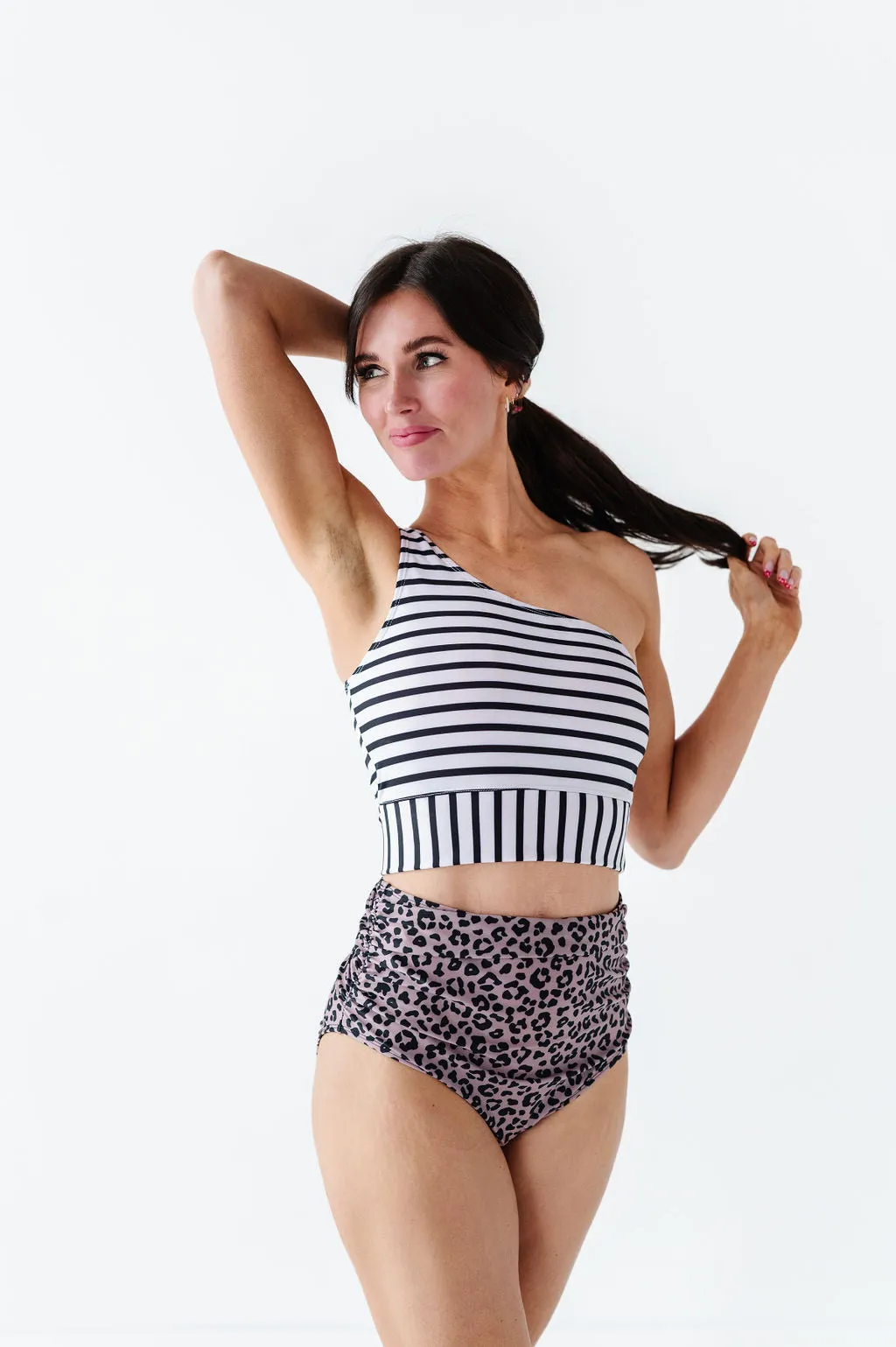 Black & White Stripe Kokomo Crop