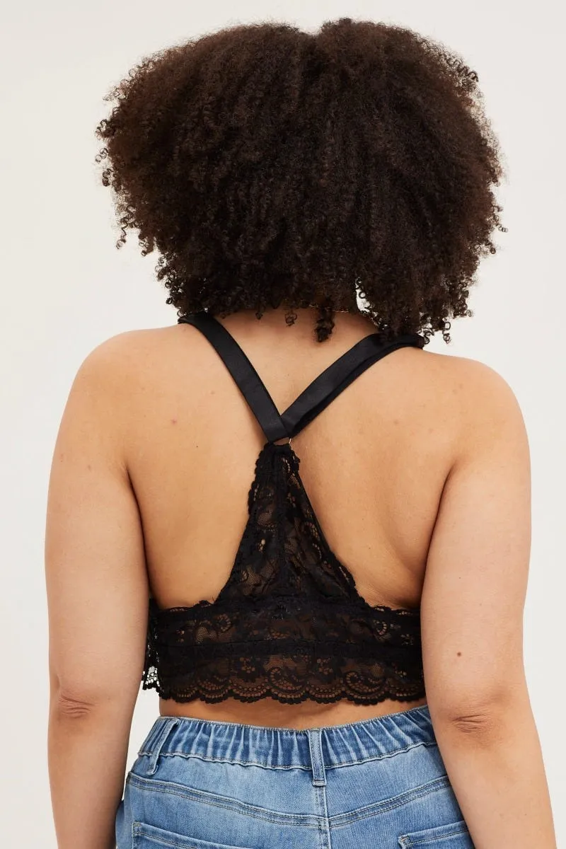 Black Basic Lace Bralette