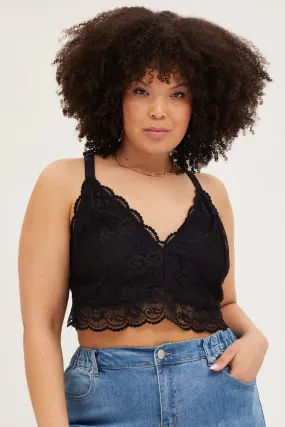 Black Basic Lace Bralette