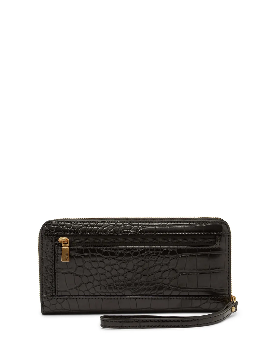 Black Croco Laurel Large Wallet