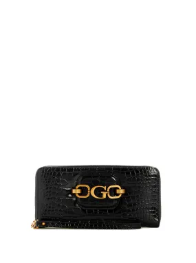 Black Hensely G Croc Large Wallet