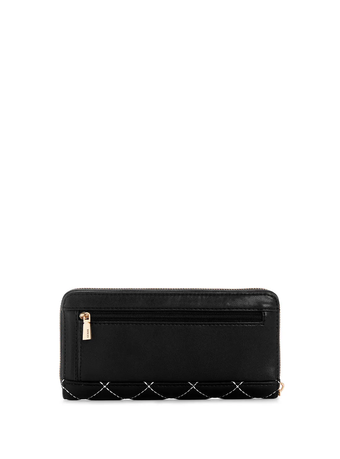 Black Quilted Cessily Large Wallet