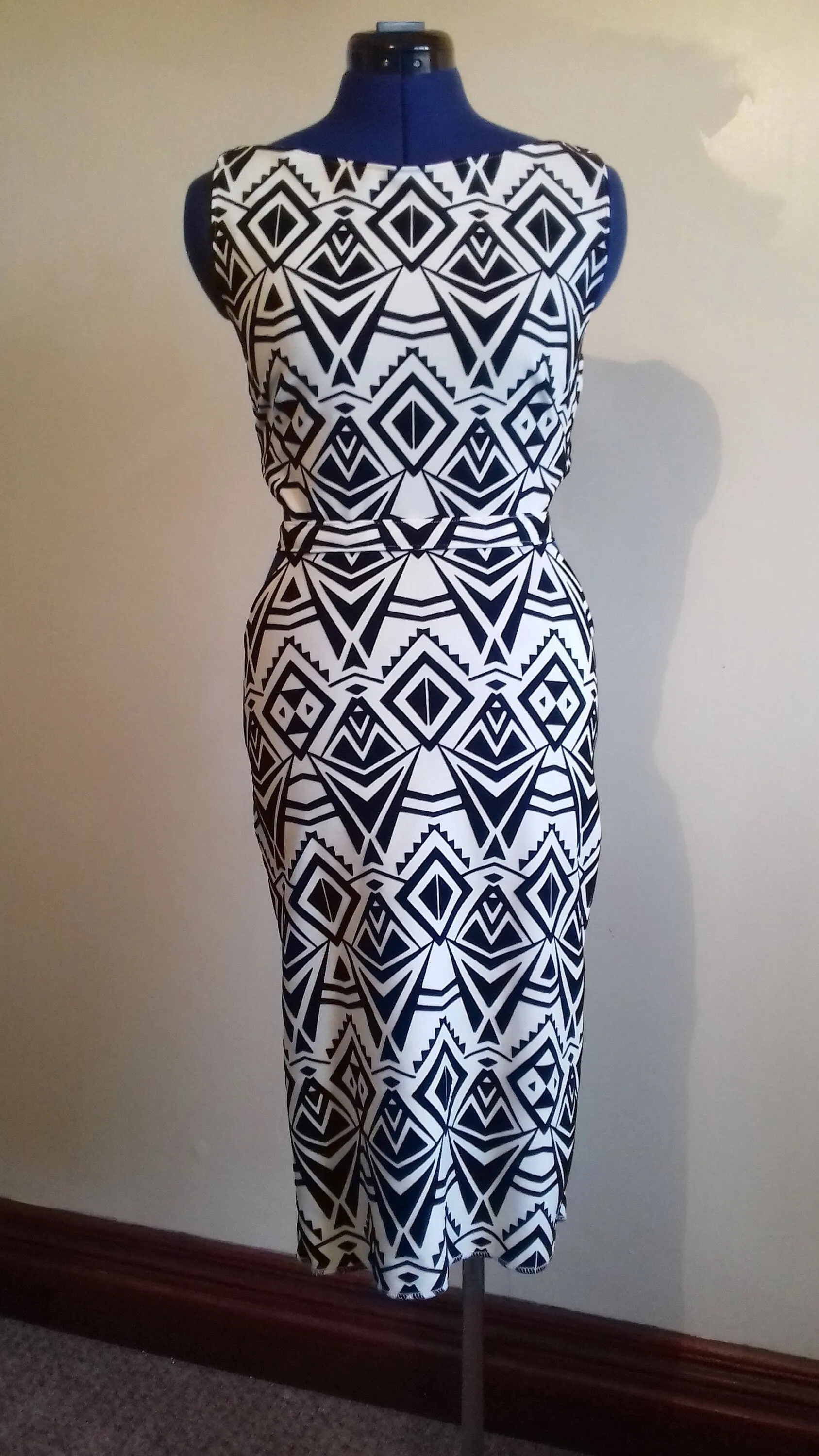 Black White Geometric Pattern Dress