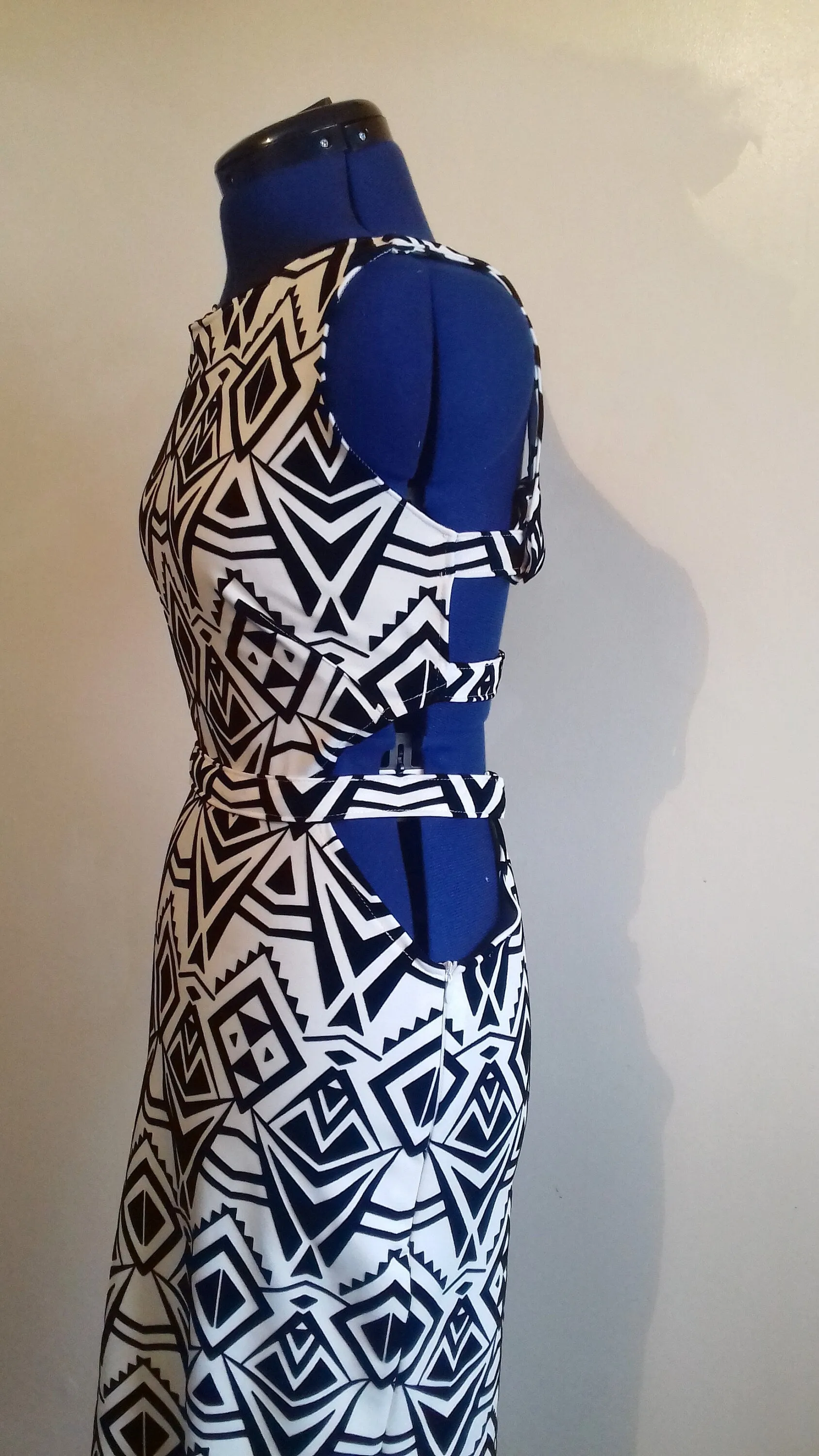 Black White Geometric Pattern Dress