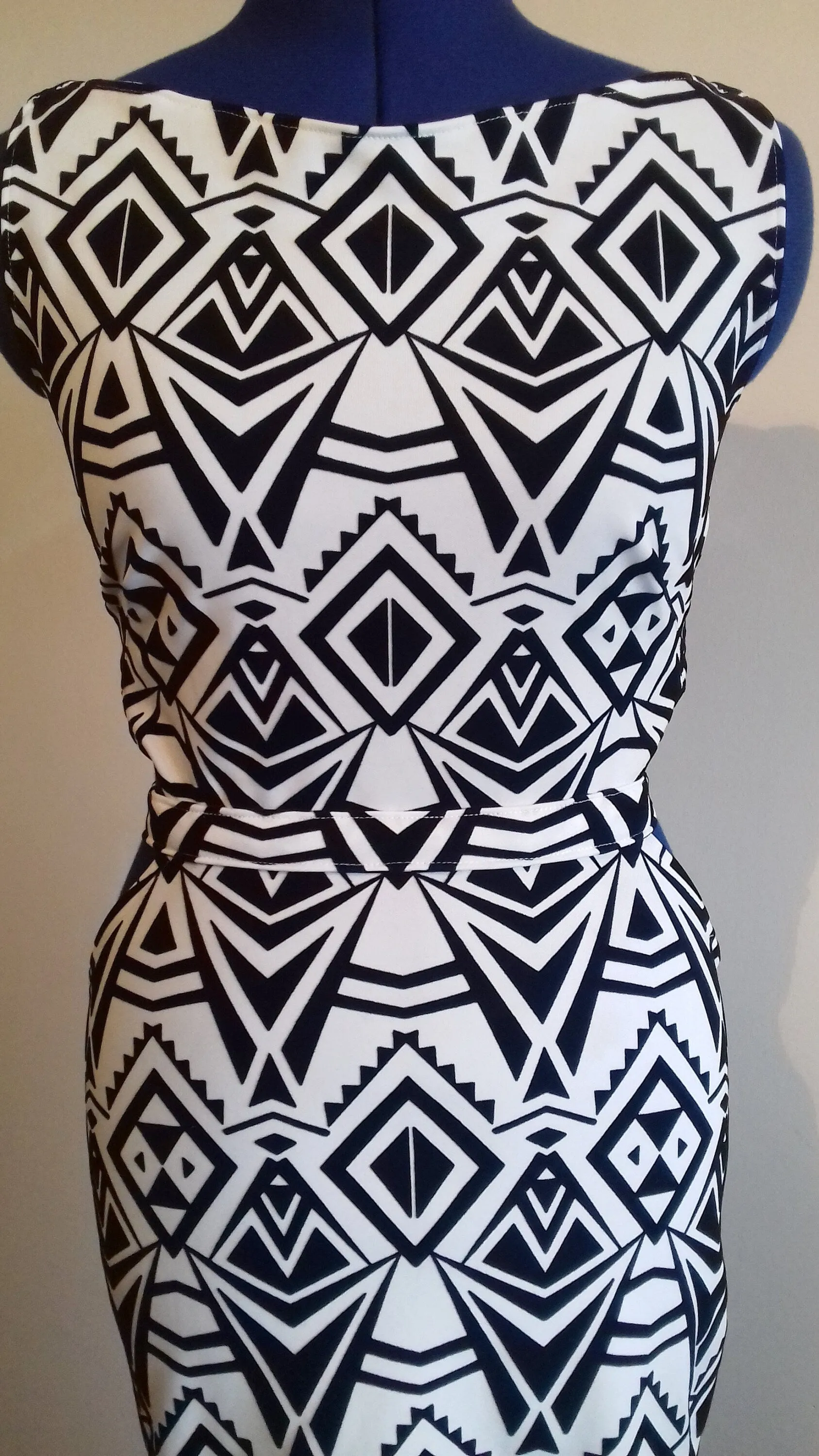 Black White Geometric Pattern Dress