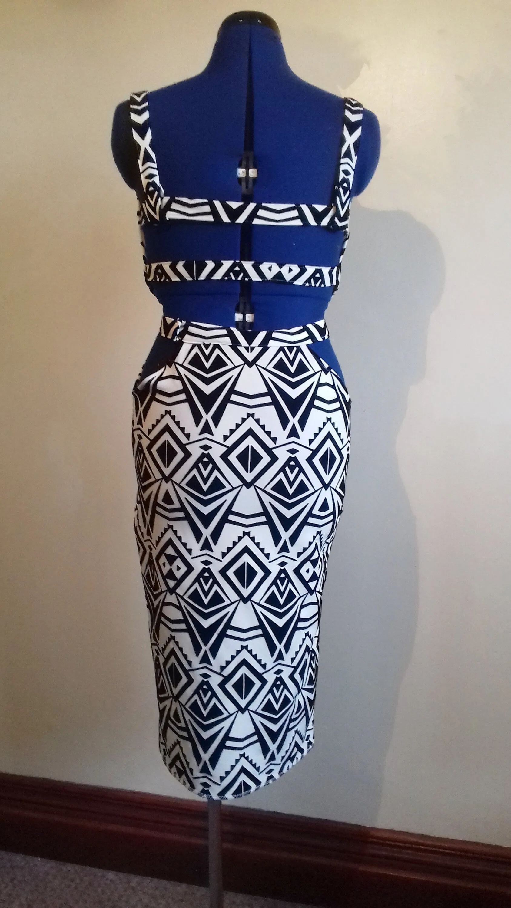 Black White Geometric Pattern Dress