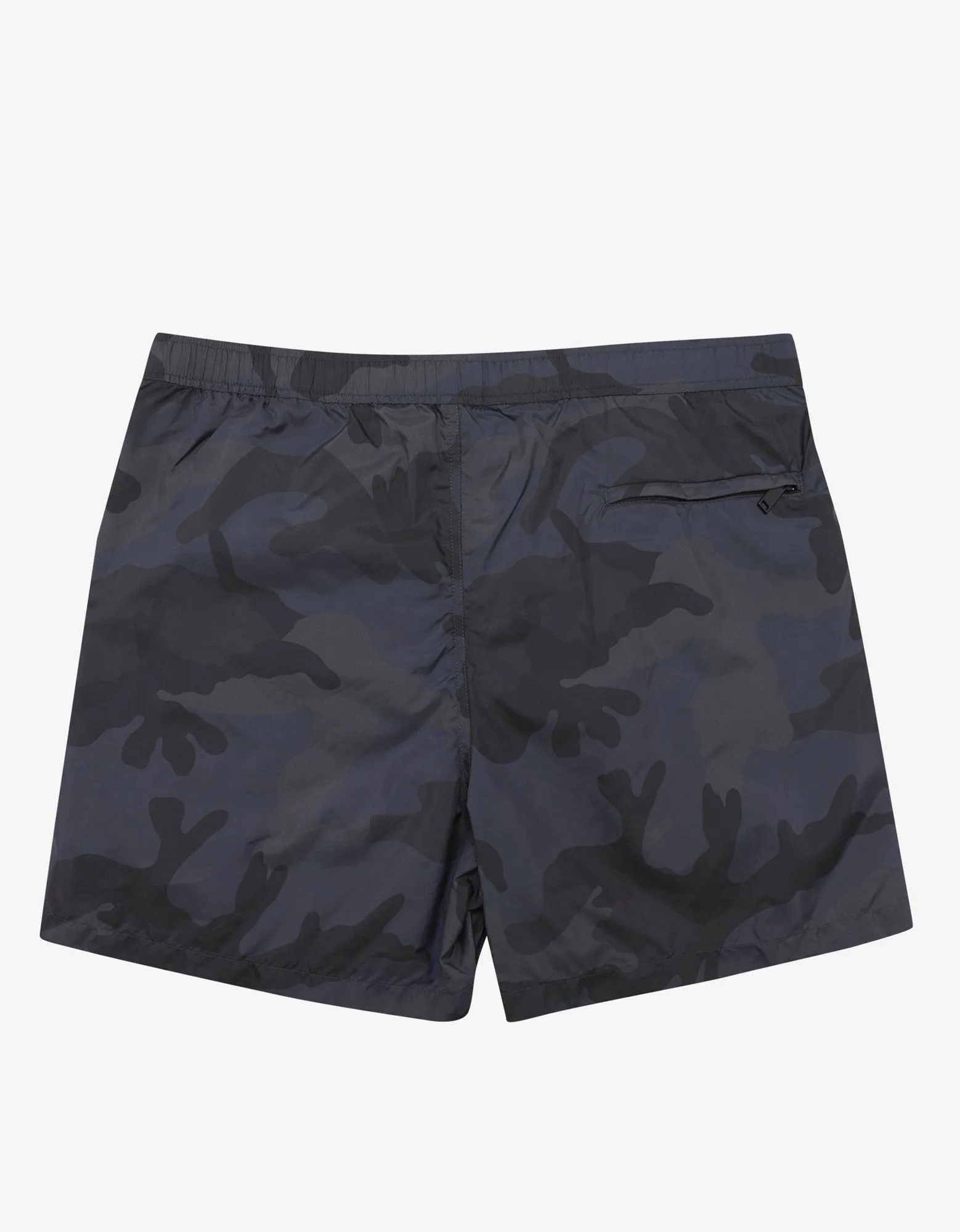 Blue & Grey Camouflage Print Swim Shorts