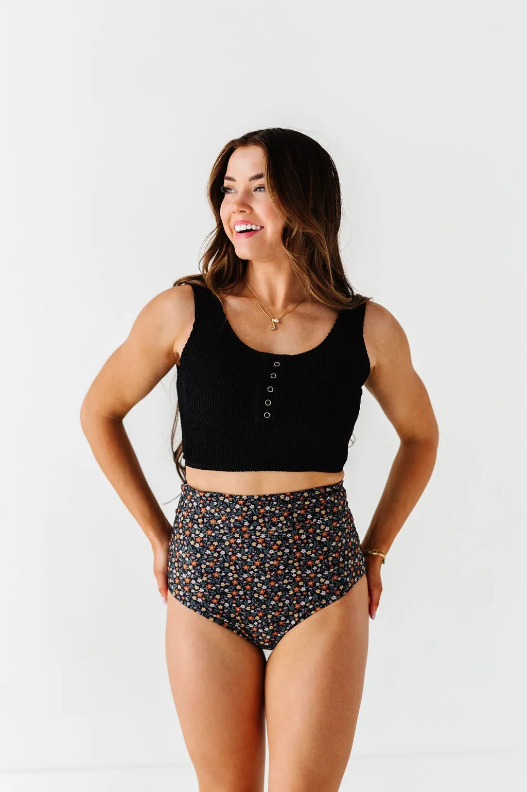 Boardwalk High Waisted Bottoms in Ditsy Daisy