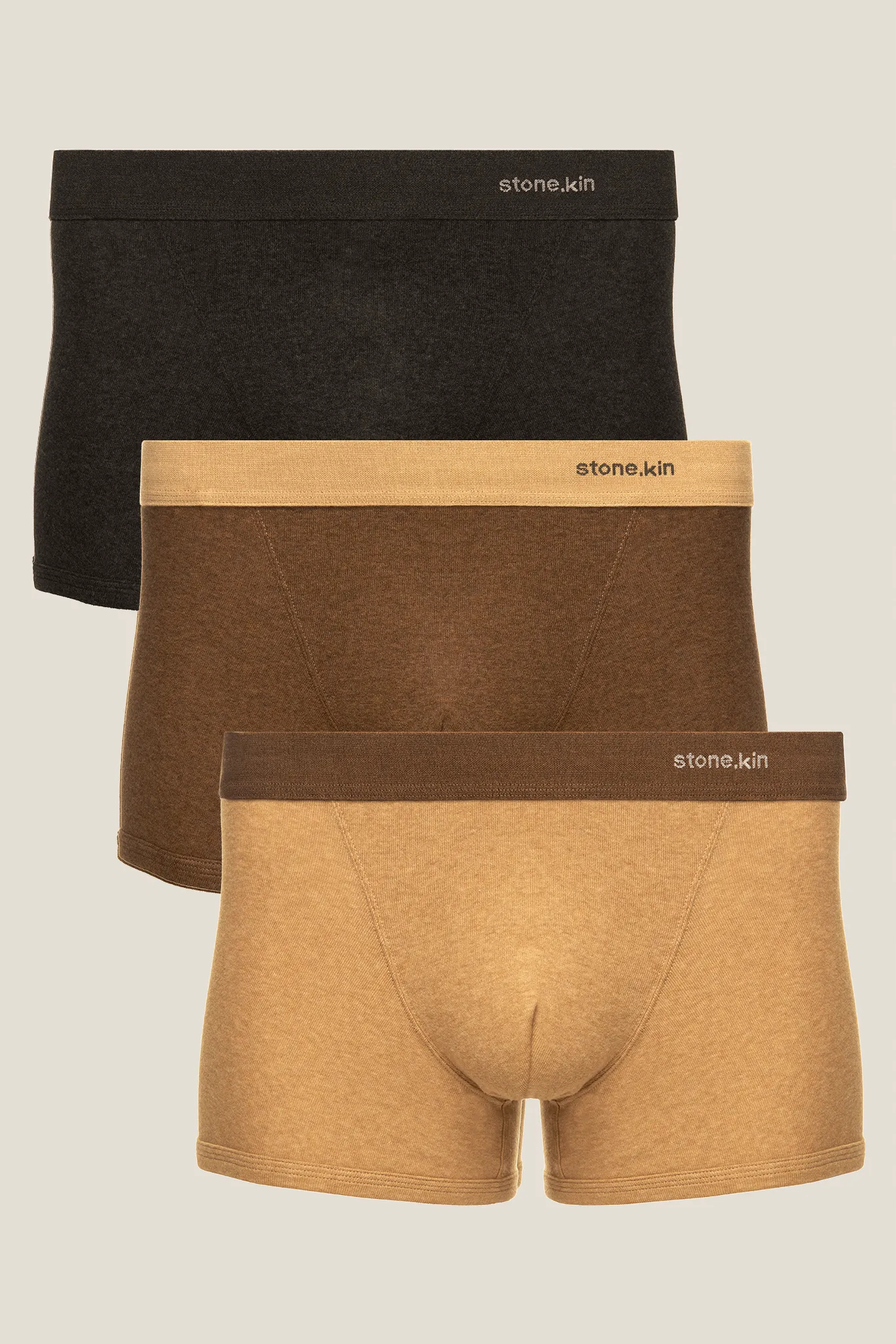 Boxer Brief 3 Pack / Tar, Brown & Camel