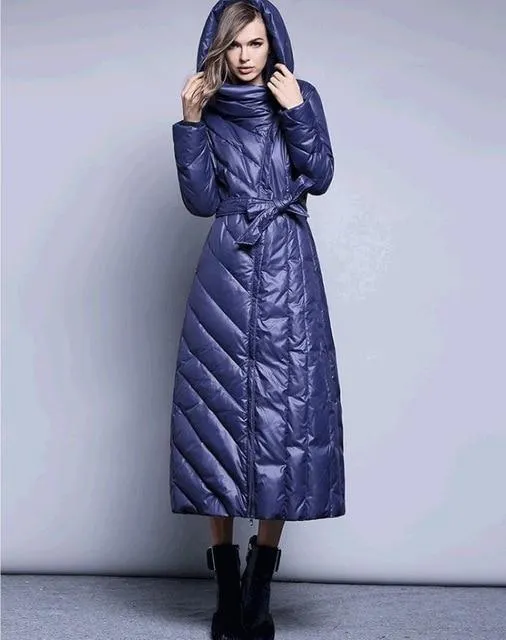 Brand Hooded Long XS-7XL Plus size 90% Duck Down Coat