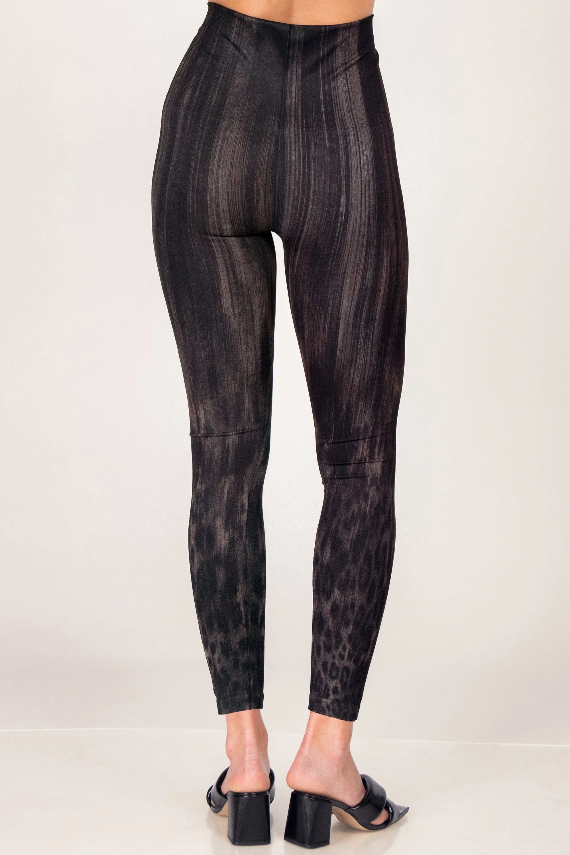 Burnt Umber Leopard Ombre Printed Leggings