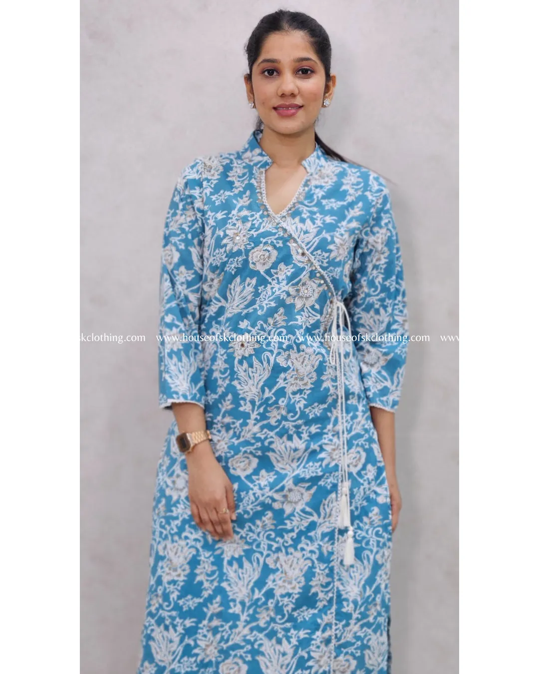 Carolina Blue Angarakha Kurta Set